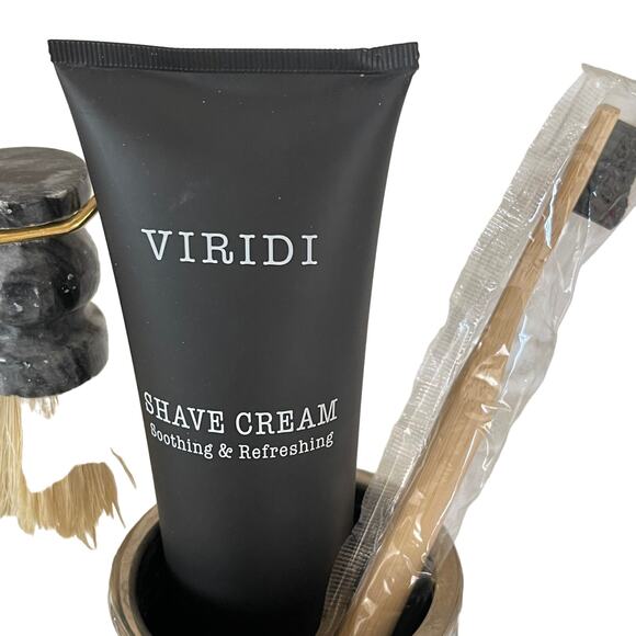 Shaving Kit with Marble Stand Shave Cream Brush Razor Holder - Picture 4 of 8